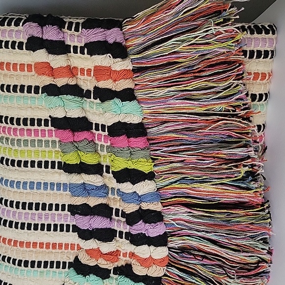 Stella & Dot Taj Bohemian Multicolored Striped Fringe Clutch - Picture 2 of 14